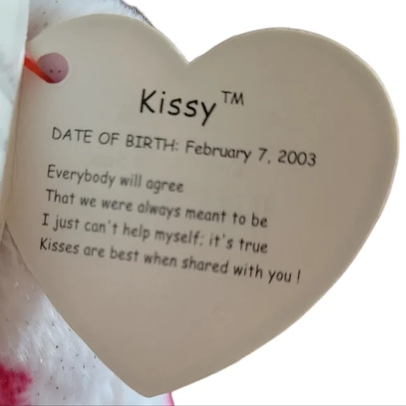Vtg 2003 Ty Lipstick Bear Kissy Beanie Baby - Picture 12 of 12